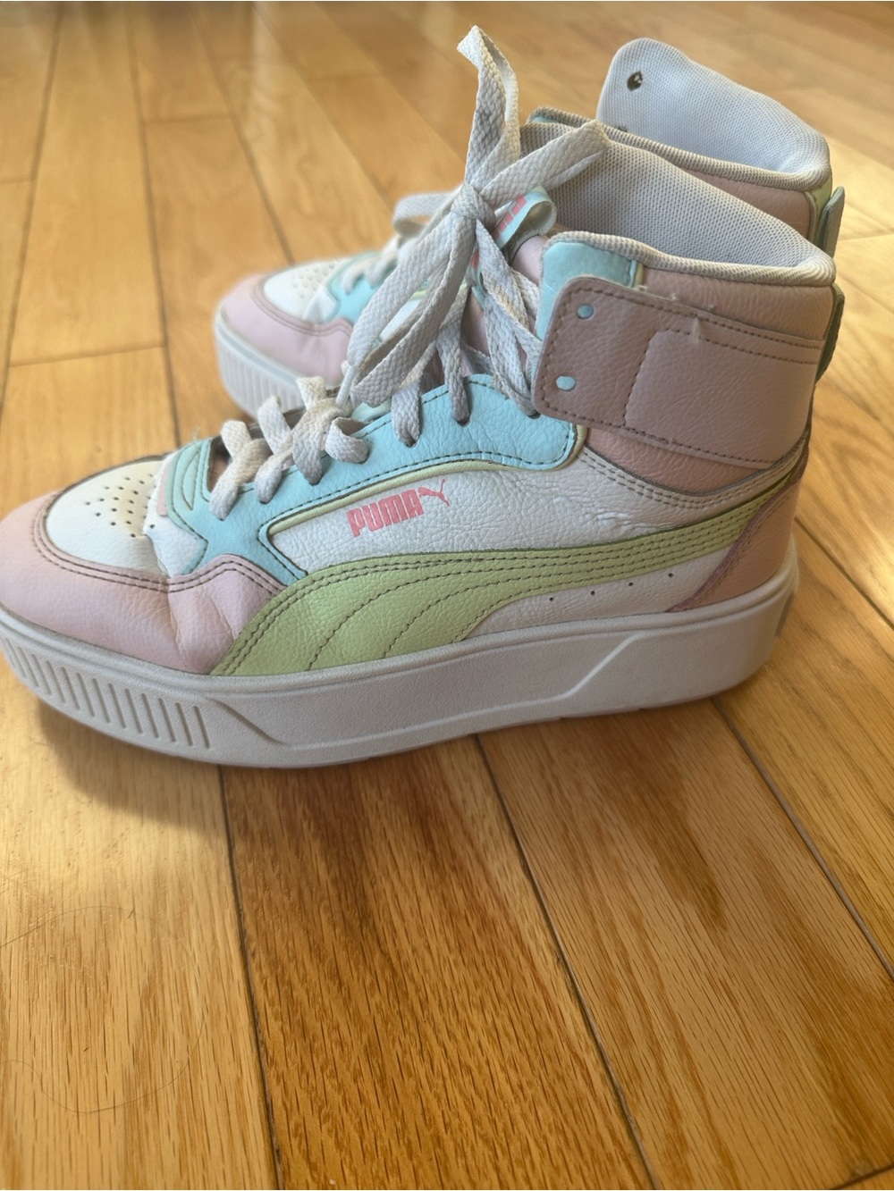 PUMA Karmen Rebelle Colorblock Mid Platform High Top Sneakers 6.5 - Picture 4 of 8